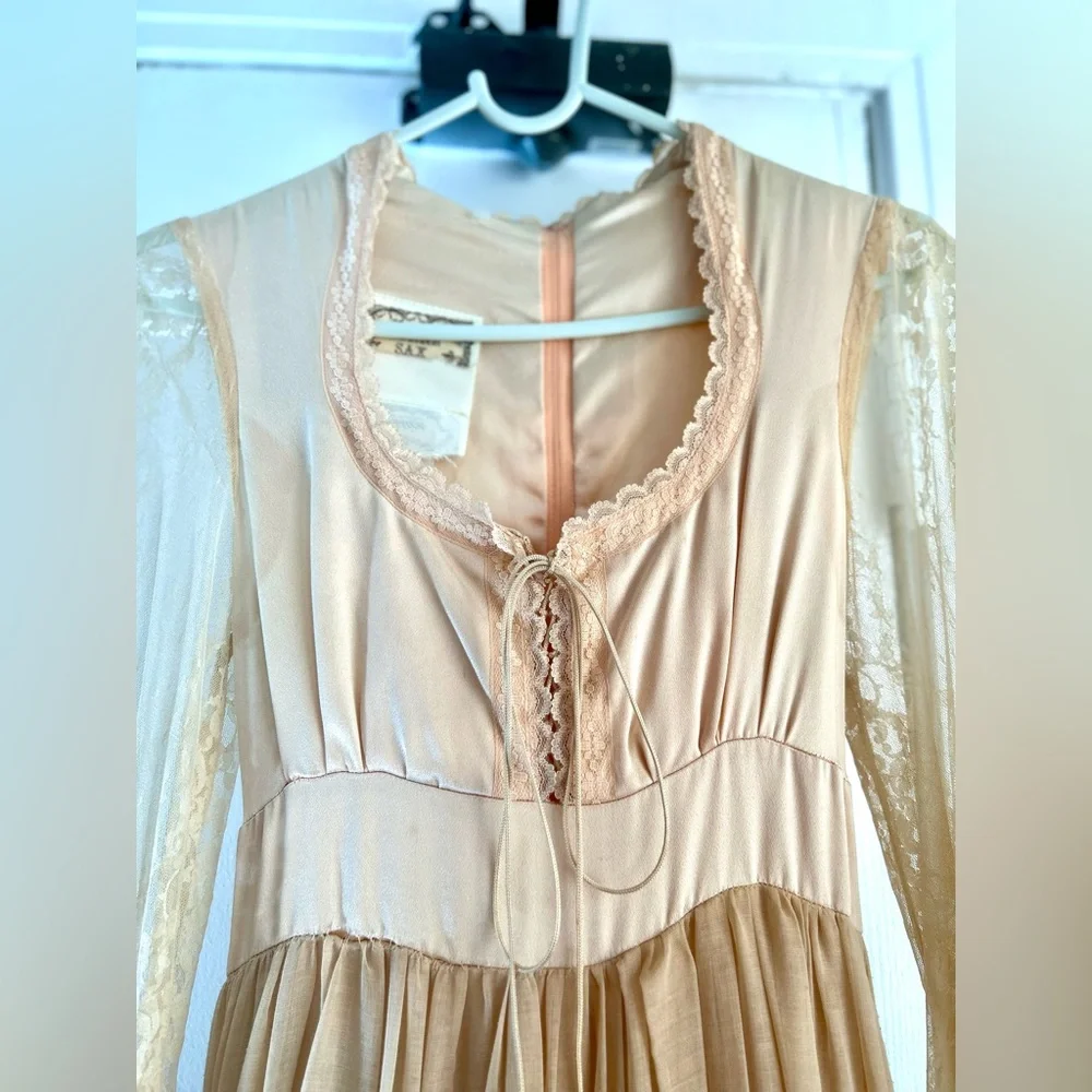 Vintage Gunne Sax by Jessica San Francisco Prairie Maxi Dress Size 7 - Picture 4 of 17